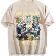 Just Another Day at the Zoo Vintage Washed T-Shirt in Beige