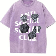 Anti Social Club Vintage Washed T-Shirt in Purple