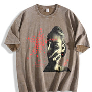 Star Portrait Tank Vintage Washed T-Shirt in Brown