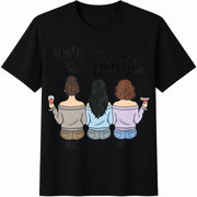 Always Friends Best Friend Cotton T-Shirt in Black