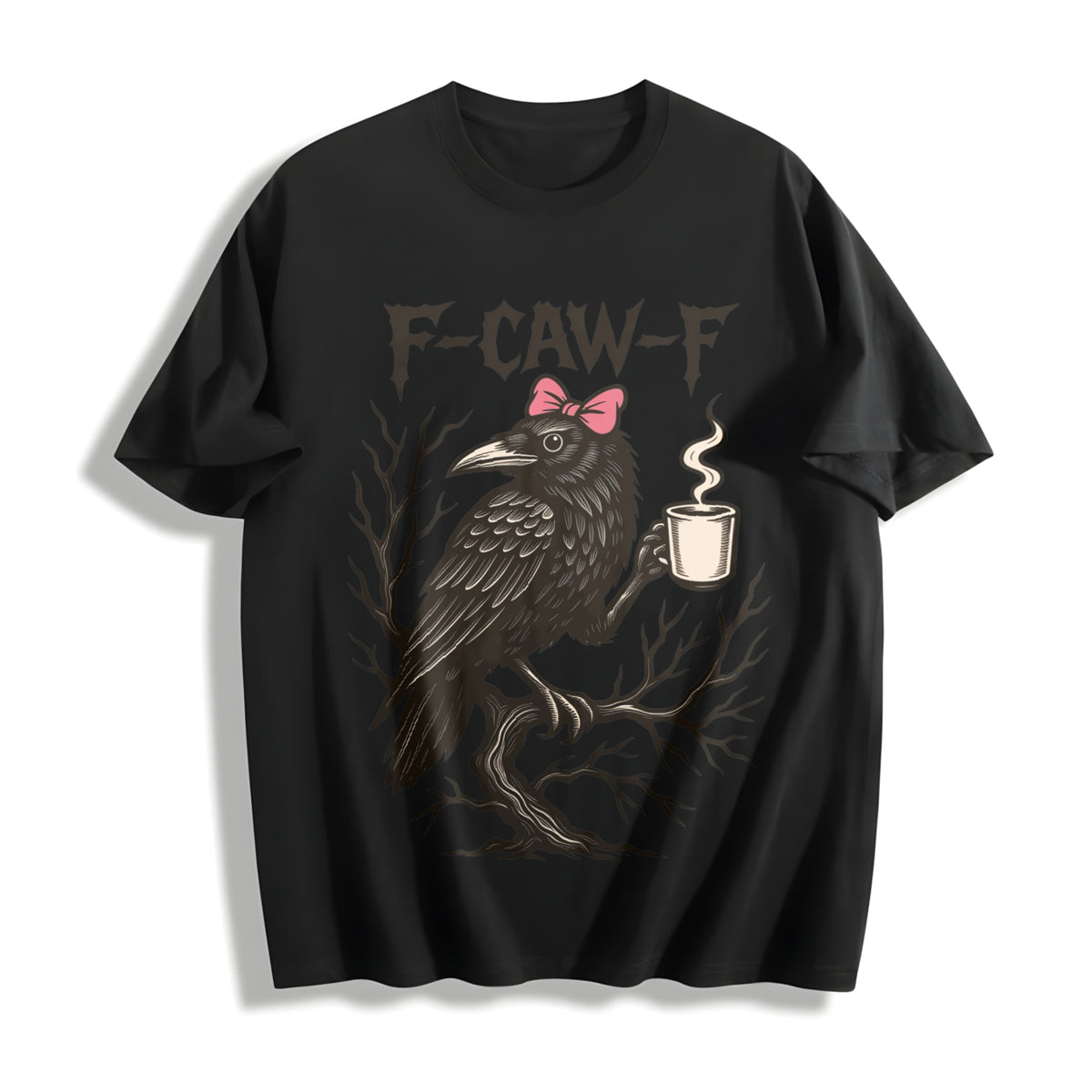 Crow F-caw-f Cotton T-Shirt in Black