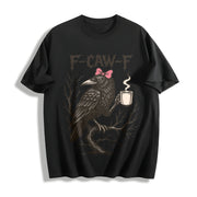 Crow F-caw-f Cotton T-Shirt in Black