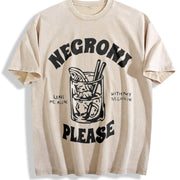 1 Pcs Heavy Adorable Vintage Washed T-Shirt in Beige