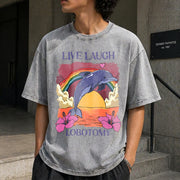 Live Laugh Lobotomy Vintage Washed T-Shirt in Gray