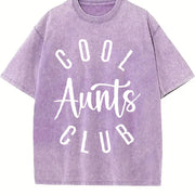 Aunts Club Auntie Vintage Washed T-Shirt in Purple