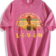 Dazed and Confused 1980s Movies TV Show Quote vintage washed oversized T-shirt in Red