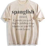 Short-sleeved Round-neck with a Mexican Vintage Washed T-Shirt in Beige