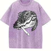 Alligator Smoke 90s Vintage Washed T-Shirt in Purple