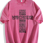Worlds Best Christian Dad Vintage Washed T-Shirt in Red