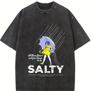 Premium Salty Sprinkle Vintage Washed T-Shirt in Black