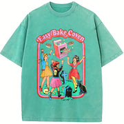 Easy Bake Coven Halloween Vintage Washed T-Shirt in Blue