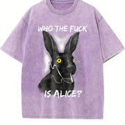 Who the F*ck Is Alice? Vintage Washed T-Shirt in Purple