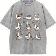 Silly Goose Hiking Vintage Washed T-Shirt in Gray