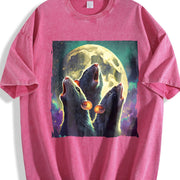 Three Rat Howling 90s Vintage Washed T-Shirt in Red