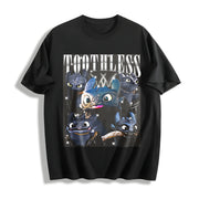 Toothless Dragon Cotton T-Shirt in Black