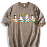 Silly Goose Beach Goose Vintage Washed T-Shirt in Brown