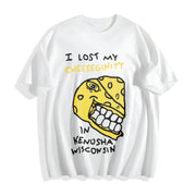 I Lost My Cheeseginity in Kenosha Wisconsin Cotton T-Shirt in White