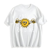 Lets Day Drink Drunken Sunny Booze Drinking for Ladies Cotton T-Shirt in White