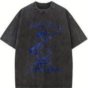 Retro Goose Today I'm a Serious Goose Vintage Washed T-Shirt in Black
