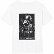 Gothic Plague Doctor Cotton T-Shirt in White
