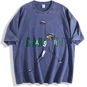 Garrett Wilson Air Garrett TD Touchdown Catch Football vintage washed oversized T-shirt in Blue