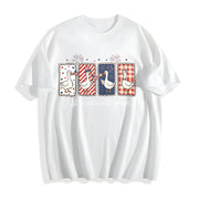 Just a Patriotic Goose Cotton T-Shirt in White