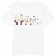 Ghost Family Boo Crew Cotton T-Shirt in White