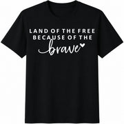 Land of the Free Patriotic: 4th of July Cotton T-Shirt in Black