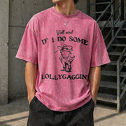 Lollygaggin Silly Vintage Washed T-Shirt in Red