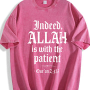 Qur’an 2:153 – Faith with Bold Patience Verse Christian vintage washed oversized T-shirt in Red