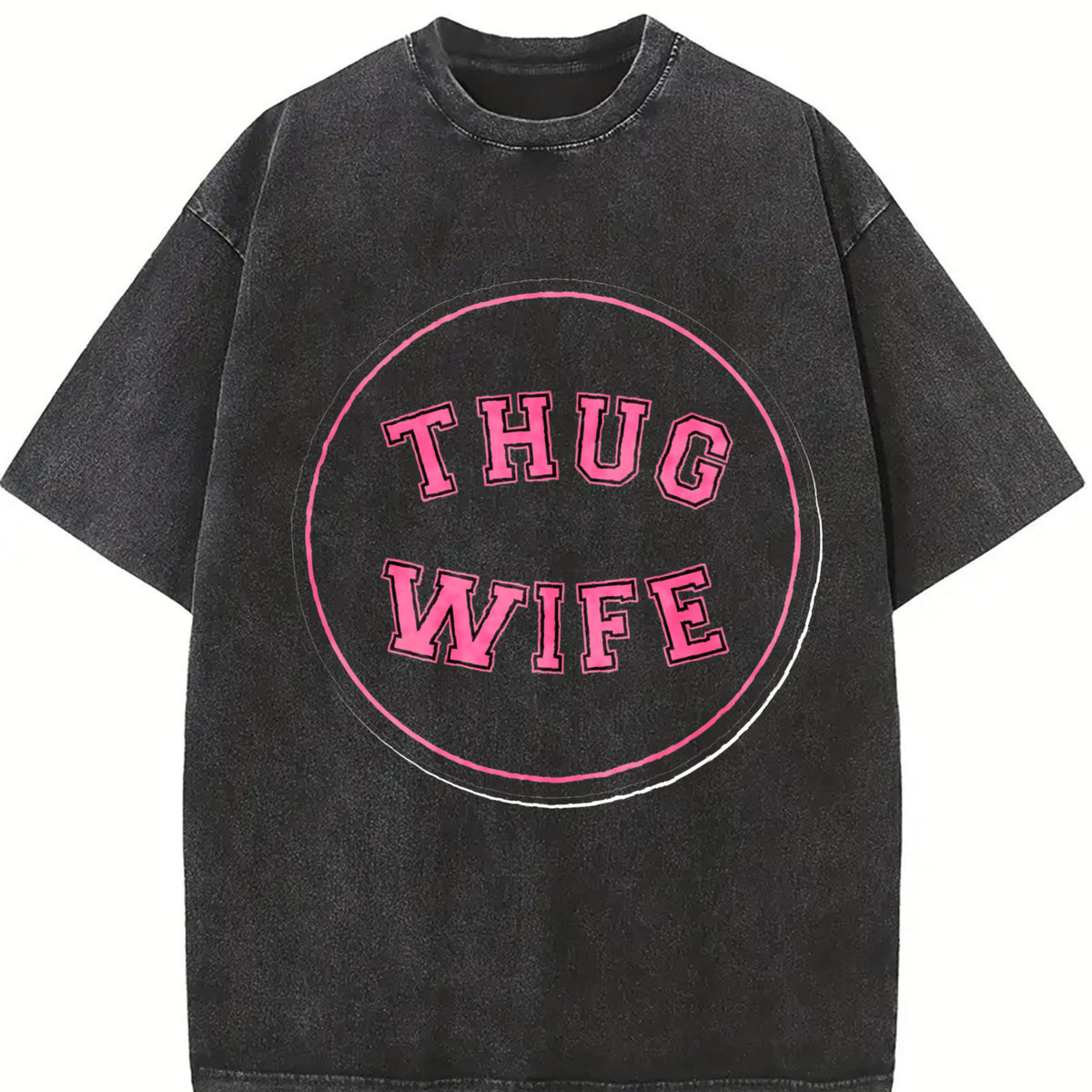 Thug Wife Vintage Washed T-Shirt in Black