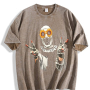 Retro Terrifier Art the Clown Vintage Washed T-Shirt in Brown