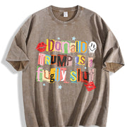 Anti Ice Wash # 100cottontee # DoubleSidedPrint # Vintage Washed T-Shirt in Brown