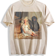 Glam Doll with Bigfoot Vintage Washed T-Shirt in Beige