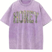 Retro Camo Western Camouflage Western Concert vintage washed oversized T-shirt in Purple