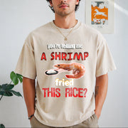 Shrimp Fried Rice Meme Vintage Washed T-Shirt in Beige