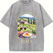 What a Perfect Time to Go to Italy for Italy Lover Vintage Washed T-Shirt in Gray