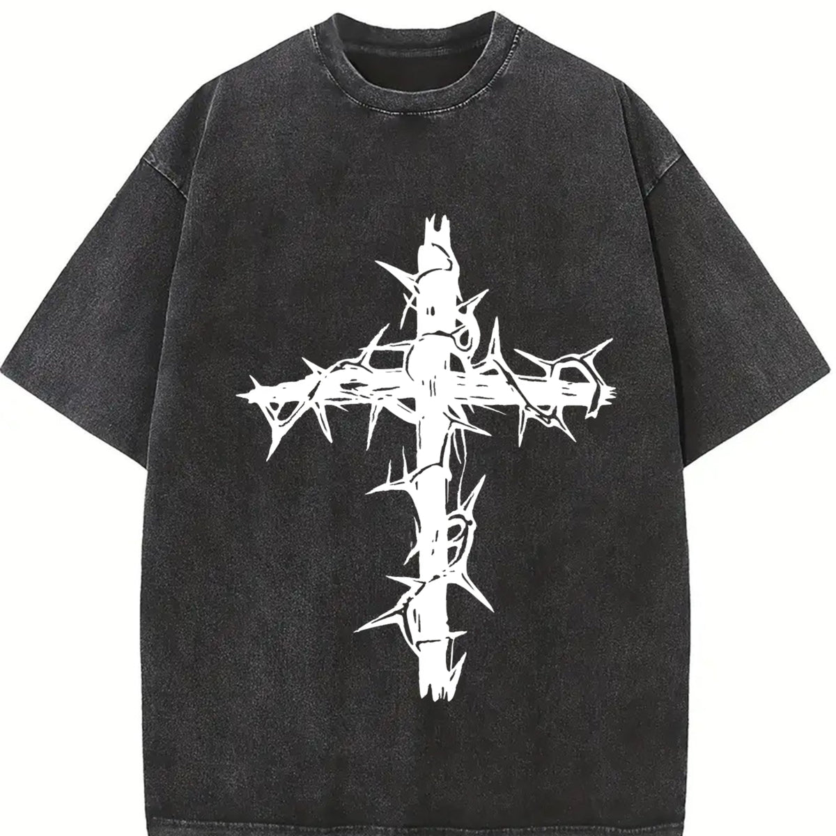 Christian Cross vintage washed oversized T-shirt in Black
