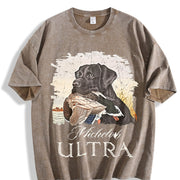 Michelob Ultra Black Lab Duck Hunting Vintage Washed T-Shirt in Brown