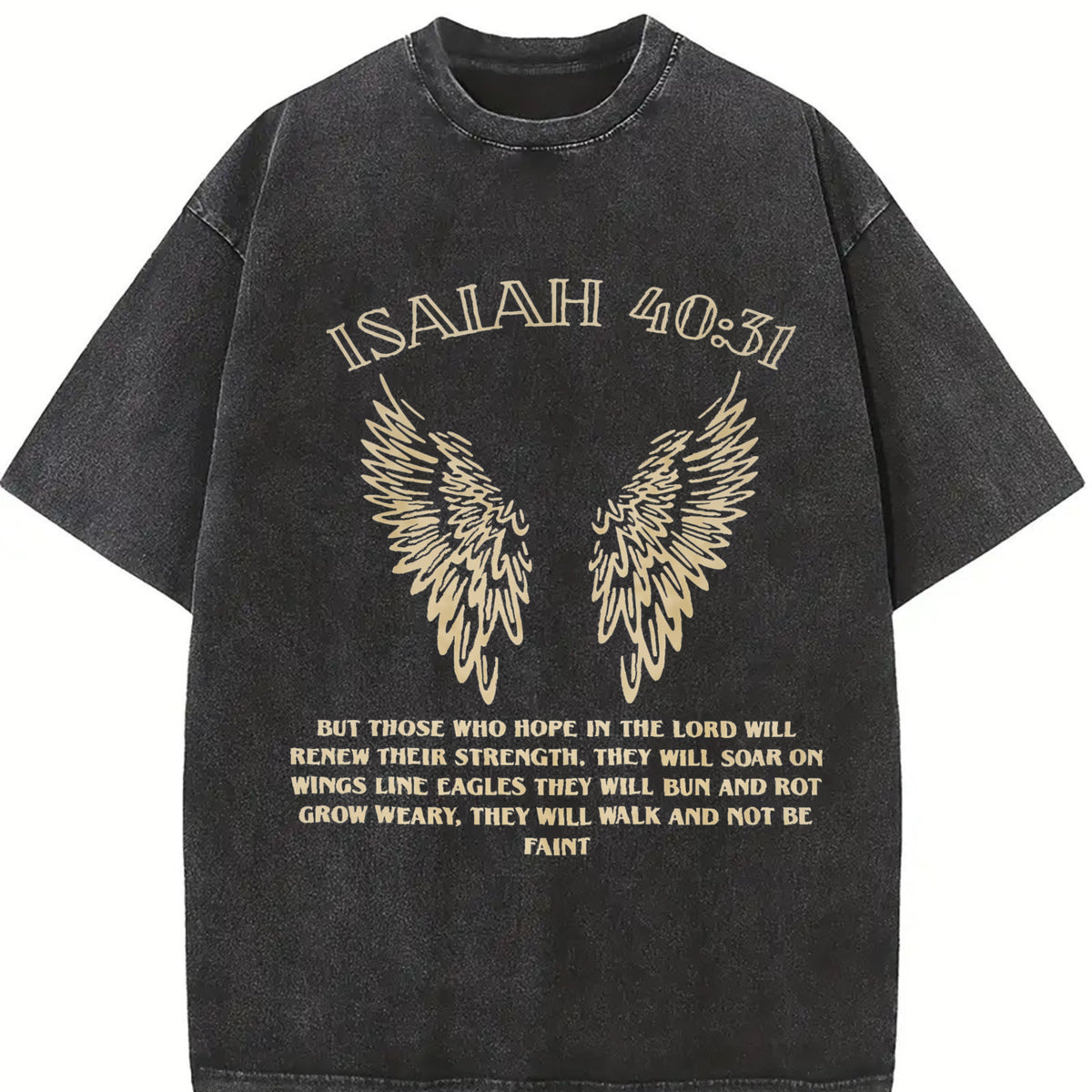 Faith Over Fear Tank Vintage Washed T-Shirt in Black