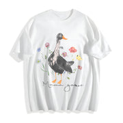 Mama Goose Silly Goose Cotton T-Shirt in White
