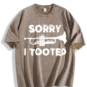 Trumpet Sorry I Tooted Vintage Washed T-Shirt in Brown