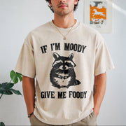 If I'm Moody Give Me Foody Vintage Washed T-Shirt in Beige
