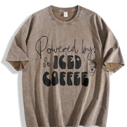 Powered by Iced Coffee Vintage Washed T-Shirt in Brown
