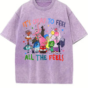 It's Okay to Feel All the Feels Vintage Washed T-Shirt in Purple