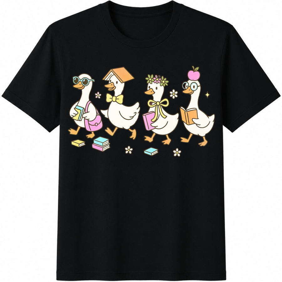 Teacher Kindergarten Teacher Goose Preschool Teacher First Cotton T-Shirt in Black