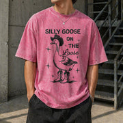 Silly Goose on the Loose Vintage Washed T-Shirt in Red