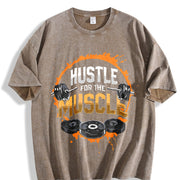 Hustle for the Muscle Vintage Washed T-Shirt in Brown