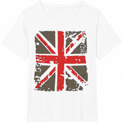 Distressed Union Jack Cotton T-Shirt in White