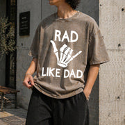 Rad Dad & Son Matching: Daddy and Me Father's Day Vintage Washed T-Shirt in Brown